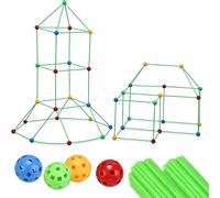 Probuk Set di costruzione da 122 pezzi con tenda, fortezza e grotta fai da te, giocattolo educativo educativo a partire dai 3 anni, per ragazzi e ragazze, favorisce le abilità motorie e la creatività