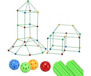 Probuk Set di costruzione da 122 pezzi con tenda, fortezza e grotta fai da te, giocattolo educativo educativo a partire dai 3 anni, per ragazzi e ragazze, favorisce le abilità motorie e la creatività