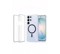 ProBytes Custodia ibrida in gel TPU trasparente + 2 pellicole protettive in vetro 9H per Samsung S26 Ultra | Compatibile con Qi e MagSafe | Antiurto di grado militare | Anti-Giallo/antigraffio, anello