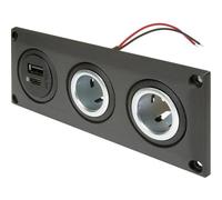 ProCar 67346000 Presa da incasso con presa doppia USB-C/A + 2 prese di corrente