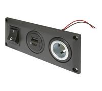 ProCar 67346010 Presa da incasso con presa doppia USB-C/A commutabile + 1 presa