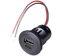 ProCar Power USB-C®/A Doppia Presa PD/QC, Senza LED, Portata Max. = 2,2 A, 12-24 V/DC