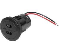 PROCAR Presa doppia USB-C PD/QC EV, senza LED, max 2 x 30 Watt, corrente max. = 3 A, 12 o 24 V/DC