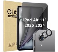 ProCase 1 Pezzi Pellicola Privacy iPad Air 11 Pollici M2/M3 2024/2025 + 2 Pezzi Camera Lens Protector Abbinato ai Colori dell'iPad, Vetro Temperato Privacy iPad Air 11” A3266 A2902 -Grigio