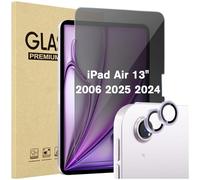 ProCase 1 Pezzi Pellicola Privacy iPad Air 13 Pollici M3/M2 2025/2024 + 2 Pezzi Camera Lens Protector Abbinato ai Colori dell'iPad, Vetro Temperato Privacy iPad Air 13” A3268 A2898 A2900-Viola