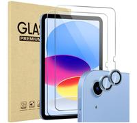 ProCase 2 Pezzi Pellicola iPad A16 11 Generazione 11 Pollici 2025/iPad 10 Generazione 10,9 Pollici 2022 con 2 Pezzi Protezione Obiettivo Fotocamera Abbinata ai Colori -Blu