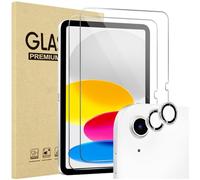 ProCase 2 Pezzi Pellicola iPad A16 11 Generazione 11 Pollici 2025/iPad 10 Generazione 10,9 Pollici 2022 con 2 Pezzi Protezione Obiettivo Fotocamera Abbinata ai Colori -Glitter Silver
