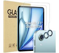 ProCase 2 Pezzi Pellicola per iPad Air 11 pollici 2024 + 2 Pezzi Camera Lens Protector Abbinato ai Colori dell'iPad, Vetro Temperato iPad Air 11” M2 2024 [A2902 A2903 A2904]- Blu