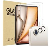 ProCase 2 Pezzi Pellicola per iPad Air 11 pollici 2024 + 2 Pezzi Camera Lens Protector Abbinato ai Colori dell'iPad, Vetro Temperato iPad Air 11” M2 2024 [A2902 A2903 A2904]- Luce stellare