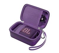 ProCase Cassa di Viaggio Portatile per JBL Go 4 2025 / Go 3 / Go 3 Eco Ultra, Impermeabile Hard Shell Carrying Box per JBL Mini Altoparlante con Tasca in Rete e Cinturino a Polso -Viola