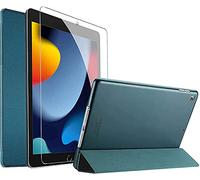 ProCase Cover e Vetro Temperato per iPad 9 2021/Pad 8 2020/Pad 7 2019/iPad 10.2[A2602 A2603 A2604 A2605 A2270 A2428 A2429 A2430 A2197 A2198 A2200]Smart Cover Sottile Leggero -Teal