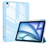 ProCase Cover per iPad Air 11" M4 2026/M3 2025/M2 2024 e iPad Air 5a/4a 10.9" 2022/2020, con Portapenna, Retro Posteriore Trasparente Smart, Azzurro