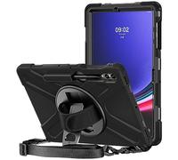 ProCase Custodia per 12.4" Galaxy Tab S10+ 2024/ Tab S9 Plus 2023/ S9 FE+ / S8 Plus 2022/ S7 FE 2021/ S7 Plus 2020, Cover con Portapenna Protettiva Antiurto con Cavalletto Rotante 360 -Nero