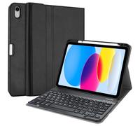 ProCase Custodia per iPad di 10° generazione con tastiera 10.9'' 2022, in pelle PU con tastiera magnetica rimovibile senza fili per iPad 10° Gen A2696 A2757 A2777 -Nero