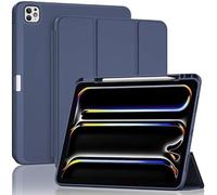 ProCase Custodia per iPad Pro 13 Pollici M5 2025 M4 2024 con Portamatita, iPad Pro 13" Modello: A2925 A2926 A3007 Triple Stand Smart Folio con Copertura Posteriore in TPU Morbido -Marina