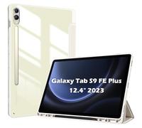 ProCase Custodia per Samsung Galaxy Tab S9 FE Plus 12.4 Pollici 2023[SM-X610/SM-X616B] con Portapenna, Smart Cover per Galaxy Tab S9 FE+ Plus Ultra Sottile Leggero -Beige