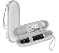 ProCase Custodia per Spazzolino Elettrico compatibile con Oral-B Vitality Pro/Oral-B iO 3/Pro 3000/Philips Sonicare, Custodia Rigida da Viaggio con Porta-Spazzolino per Oral-B/Pro/iO Series -Argento