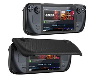 ProCase Custodia per Steam Deck, Flip Cover Compatibile con 7 Pollici Valve Case, Protettiva Magnetica con Copertura Frontale Rimovibile, Accessori 2021 - Nero