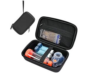 ProCase Custodia Rigida per Inalatore per Asma, Borsa da Viaggio Distanziatore per Inalatore Portatile per Adulti Bambini, Porta Accessori per Maschere per Asma, Organizer per Kit per Asma -Nero