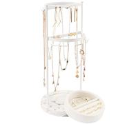 ProCase Espositori Gioielli Porta Collane Orecchini Bracciali da Appendere, Organizer Gioielli Appendi Collane, Portagioie a Forma di Torre con Porta Anelli, Regalo Donna -Bianco