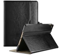 ProCase iPad 7th/8th/9th Generazione 10.2 Pollice PU Custodia in Pelle Business Stand Cover Smart Folio con Cinturino a Mano Tasca Anteriore Penna Loop -Nero