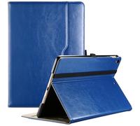 ProCase iPad 7th/8th/9th Generazione 10.2 Pollice PU Custodia in Pelle Business Stand Cover Smart Folio con Cinturino a Mano Tasca Anteriore Penna Loop -Marina
