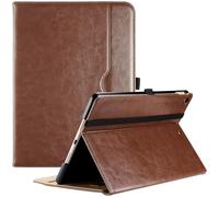 ProCase iPad 7th/8th/9th Generazione 10.2 Pollice PU Custodia in Pelle Business Stand Cover Smart Folio con Cinturino a Mano Tasca Anteriore Penna Loop -Marrone