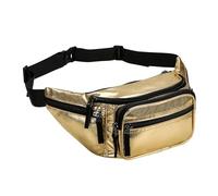 ProCase Marsupio con 6 Tasche per Donna e Uomo, Marsupio da Lavoro Sportivo Viaggio Trekking, Fanny Pack Bag in Nylon con Cinturino Regolabile e Fibbia a Sgancio Rapido -Oro M