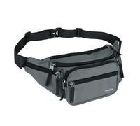 ProCase Marsupio con 6 Tasche per Donna e Uomo, Marsupio da Lavoro Sportivo Viaggio Trekking, Fanny Pack Bag in Nylon con Cinturino Regolabile e Fibbia a Sgancio Rapido -Grigio M