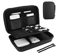 ProCase Organizer Cavi Borsa Custodia Organizzatore Cavo Caricabatterie/Telefoni/USB/SD/Mouse/MacBook Power Adapter, EVA Custodia Accessori da Viaggio Organizer -Nero