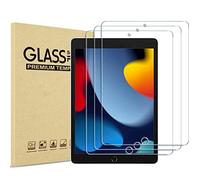 ProCase Pellicola Protettiva per iPad 9 2021/ iPad 8 2020/ iPad 7 2019/iPad 10.2 Pollici Vetro Temperato [Alta HD Trasparenza, Anti-Impronte Digitali/Graffi/Agli Urti/Olio] -3 Pezzi