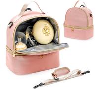 ProCase Porta Biberon Termico Divisione in Due Scomparti, Borsa Per Tiralatte Elettrico con le Cinghie, Zaino per Il Trasporto Del Latte Materno -Rosa