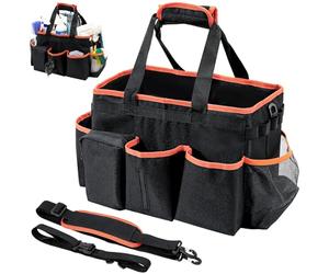 ProCase Porta Detersivi Salvaspazio, Borsa Pieghevole per le Pulizie, Contenitore per Utensili per la Pulizia, Portatile Organizer per la Pulizia con Manici e Tracolla