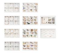 ProCase Portagioie da Cassetto Impilabile Set di 10, Vassoi per Gioielli, Organizer Gioielli da Cassetto per Orecchini, Collane, Bracciali, Orologi - Medio, Bianco