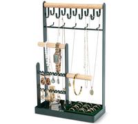 ProCase Portagioie Porta Collane da Tavolo, Espositori per Gioielli da Appendere, Appendi Gioielli Donna, Espositore Gioielli Portacollana Portagioielli per Orecchini Bracciali Anelli -Verde(L)