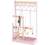 ProCase Portagioie Porta Collane da Tavolo, Espositori per Gioielli da Appendere, Appendi Gioielli Donna, Espositore Gioielli Portacollana Portagioielli per Orecchini Bracciali Anelli -Rosa(L)