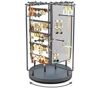 ProCase Portagioie Ruotabile a 360°, Espositore per Gioielli, Porta Collane e Orecchini Organizer, Appendi Gioielli Supporto per Orecchini Collane Bracciali Anelli - Grigio