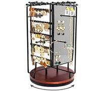 ProCase Portagioie Ruotabile a 360°, Espositore per Gioielli, Porta Collane e Orecchini Organizer, Appendi Gioielli Supporto per Orecchini Collane Bracciali Anelli - Nero