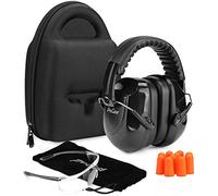 ProCase Set di Protezione dell'Udito e Protezione degli Occhi SNR34 Db, Protezione Acustica per Le Orecchie + Occhiali protettivi + Custodia Rigida per Il Trasporto + Morbidi Tappi per Le Orecchie