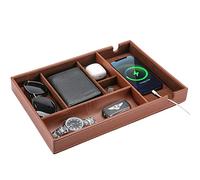 ProCase Valet Organizer per Uomo Vassoio in Pelle PU di Grande capacità con 6 Scomparti, Organizer Tascabile Vuoto per Chiavi, Portafogli, Telefono, Orologi