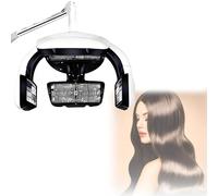 Procesador de color para peluquería, máquina de aceite horneado para el cuidado del cabello de pie ajustable, temperatura ajustable, para peluquería o cuidado del cabello en casa. Hanging-White