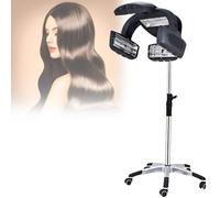 Procesador de color para peluquería, máquina de aceite horneado para el cuidado del cabello de pie ajustable, temperatura ajustable, para peluquería o cuidado del cabello en casa. vertical-Black