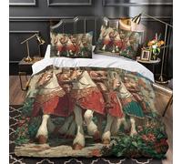 Processione dei Cavalieri Set Di Copripiumino 3 pezzi microfibra stampa di 3D con federa cerniera nascosta con cerniera Fantasy medievale copripiumino for adulti e bambini Single（135x200cm）
