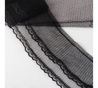 Processo di cucitura DIY, decorazione di decalcoma Bordatura vintage da 9 cm in tessuto di tulle ricamato, con volant, for abito da sposa, bambola, decorazione(Black,5 Yards)