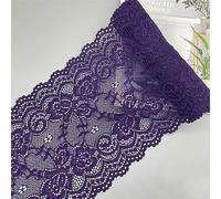 Processo di cucitura DIY, decorazione di decalcoma Tessuto in pizzo ricamato vintage da 10 iarde e 15 cm, con applicazioni floreali, for accessori di abbigliamento e matrimoni.(Deep Purple)