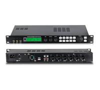 Processore audio digitale, 3 canali microfonici, uscita 5.1 canali, equalizzazione musicale a 7 bande, equalizzazione microfono a 15 bande per altoparlante e home theater