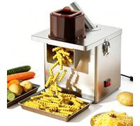 Processore di Verdure Commerciale, Affettatrice, Tritatutto e Grattugia Elettrica Multifunzione, Tagliapatate Ondulato, Acciaio Inossidabile, Capacità 80-150 kg/h per Uso Domestico