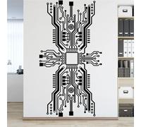 Processori tecnologici, computer, informatica, circuiti stampati, chip, adesivi murali, sale giochi, software, decorazioni per ufficio, decalcomanie artistiche