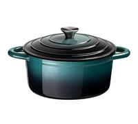 Prochef Casseruola rotonda in ghisa smaltata con coperchio, 26 cm, resistente, adatta per forno e piano cottura, facile da pulire, ideale per pasti in una sola pentola, curry, arrosti e cottura in