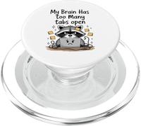 procione carino Il mio cervello ha troppe schede aperte pensare troppo PopSockets PopGrip per MagSafe